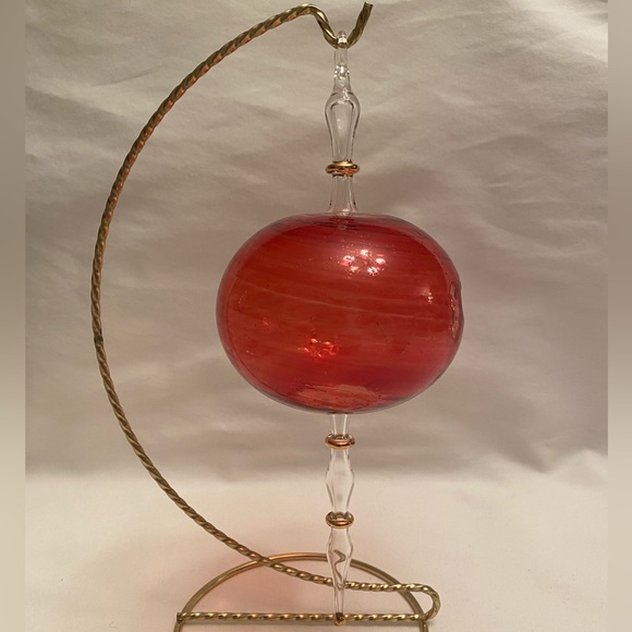 Disney arribas bros Mickey Mouse Red Gold Blown Glass Finial Ornament 8.5" Box - Picture 5 of 15